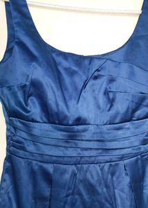 Elegant Blue Satin Cocktail Dress