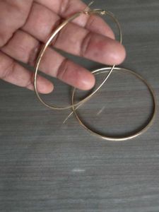 Big Gold Hoop Earrings 4"