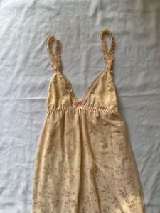 Peach Lace Trim mini dress
