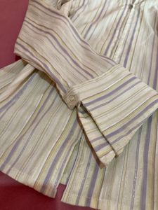 Striped Zip-Up Blouse