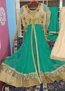 Long koti 2 pice frock with dupatta full set