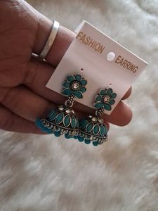 Turquoise Jhumka Earrings