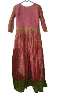 Elegant Pink &amp; Green Kurta Set