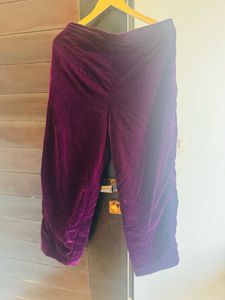 Velvet Embroidered Kurta with Shawl