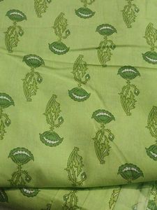 Green Floral Print Dress Material