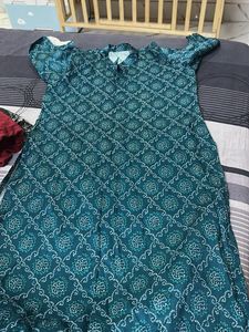 Teal Bandhani Print Kurta