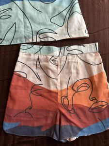 Artistic Face Print Camisole &amp; Shorts Set
