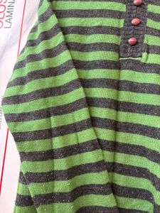 Bottle Green Striped Sweater