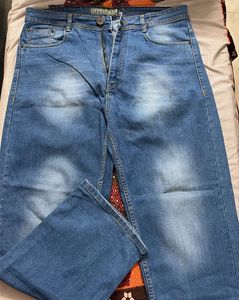 blue straight fit jeans - 34 size