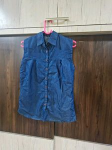 Classic Denim Sleeveless Top