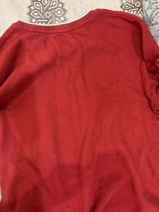 Red Button-Down Casual Shirt