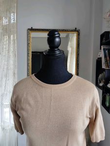 Neutral Short Sleeve Knit Top