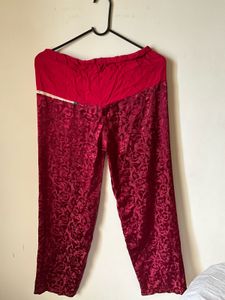 Elegant Maroon Brocade Palazzos