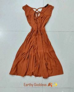 Boho Tiered Maxi Dress - Burnt Orange