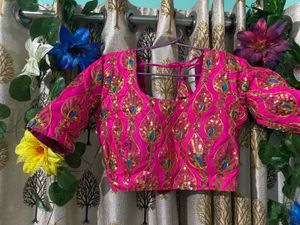 Pink Sequin Embellished Blouse