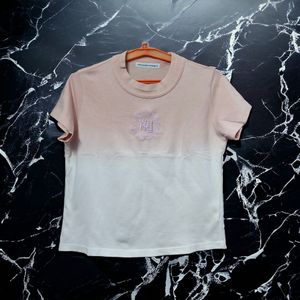 ALEXANDER WANG  Ogo Embroidered Ombre T-Shirt Pink