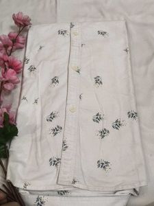 white Floral Print Shirt💪
