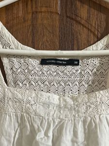White Lace Trim Sleeveless Tunic sleepwear