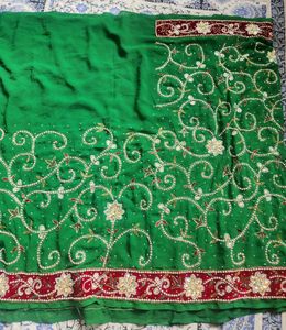 Green full work Saree