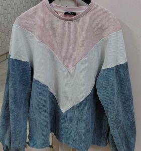 Shein Colorblock Corduroy Sweatshirt