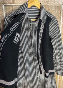 ( ON SALE⚡️)🕊️Striped Shirt Dress with Vest
