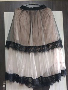 Sheer Lace Trimmed Skirt(M TO XL)