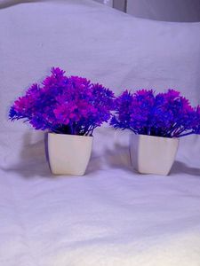 Set of 2 Purple Artificial Plants