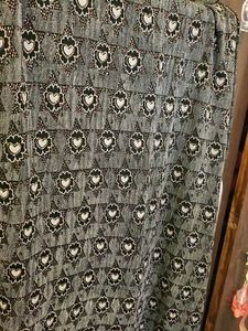 Vintage fish cut lehenga Heart Print Mock Neck Top