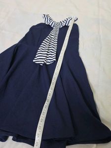 Girls Dark Blue Halter Neck Dress