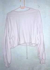 Lavender Waffle Knit Cropped Pullover