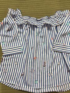 Nautical Off-Shoulder Striped Top