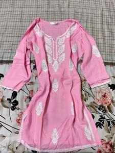 Pink Chikankari Kurta