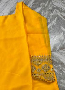 Yellow Kurta with Sequins Work