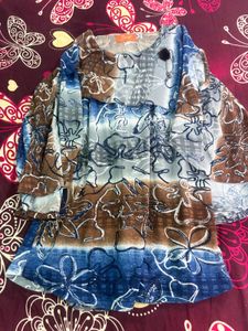 Abstract Floral Print Blouse