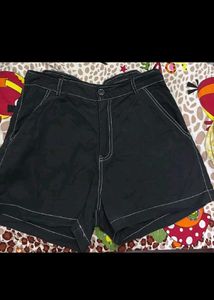 Black Shorts with White Stitching