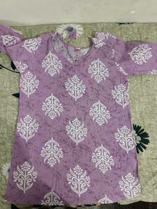 Stylish Purple Printed Tunic Kurta