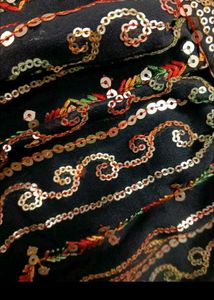 Elegant Black &amp; Gold Embroidered Kurta Set