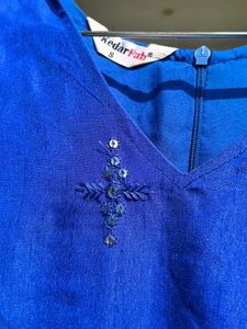 Blue anarkali kurta duppatta set