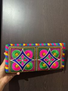 Boho Embroidered Clutch Bag