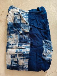 Women Navy Blue Short Kurti