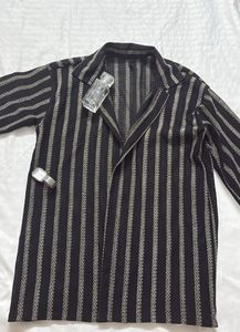 Black Crochet Men Shirt