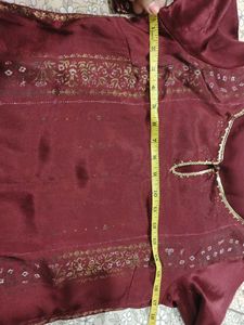 Burgundy W Kurta