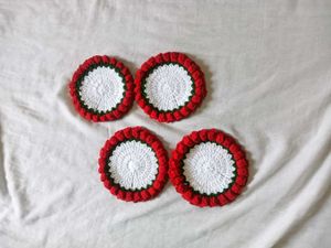 Handmade Crochet Coasters (Set of 4)