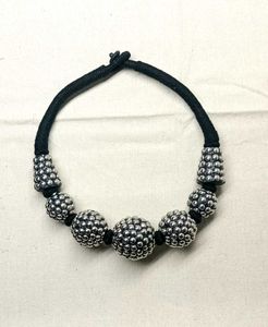 Chunky  EXPORT Quality Black and Silver Necklace