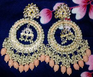 Exquisite Jhumka Earrings with Pearls & Beads