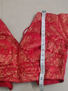 Red &amp; Gold Brocade Blouse