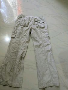 Women's Beige Cargo Pants