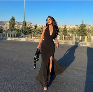 Elegant Black Maxi Dress with Slit