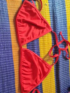 Red String Bikini Top