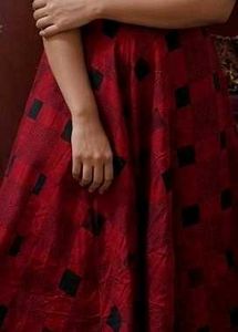 Stylish Red &amp; Black Diamond Print Dress